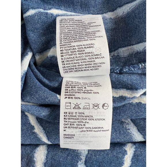 H&M Women's Wide-cut Cotton Dress Blue White Stripe Oversized Size M - Picture 5 of 9